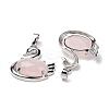 Natural Rose Quartz Pendants G-M385-04P-C-3