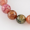 Dyed Natural Multi-Color Agate Beads Strands G-R177-6mm-03-1