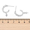 Rack Plating Brass Micro Pave Clear Cubic Zirconia Studs Earrings Finding KK-T072-10P-3