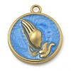 304 Stainless Steel Enamel Pendants STAS-M084-09G-01-1