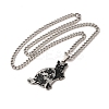 201 Stainless Steel Enamel Pendant Necklaces NJEW-P293-03P-3
