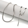 Brass Flat Snake Chain Necklaces for Women NJEW-U011-13P-1