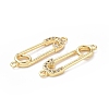 Eco-Friendly Rack Plating Brass Micro Pave Clear Cubic Zirconia Connector Charms KK-F845-04G-3