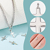 4Pcs Rhodium Plated 925 Sterling Silver Cross Charms FIND-GO0002-62A-4