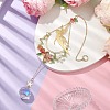 Brass Elf Moon Pendant Decoration HJEW-TA00226-2