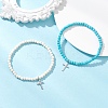 2Pcs 201 Stainless Steel Charm Bracelets BJEW-JB13274-1