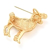 Golden Zinc Alloy with Rhinestone Brooches LS-JEWB-B018-03G-01-2