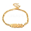 Constellation 202 Stainless Steel Figaro Chain Link Bracelets for Women Men AJEW-U006-01C-1