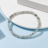 Natural White Labradorite Rondelle Beaded Stretch Bracelets BJEW-JB09980-04-2