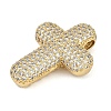 Brass Micro Pave Clear Cubic Zirconia Beads KK-S392-01G-2