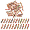 10Pcs 10 Styles Flower Printed Wooden Craft Pegs Clips AJEW-WH0248-505-1