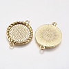 Zinc Alloy Cabochon Connector Settings X-PALLOY-A15774-AG-FF-2