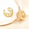 Brass Micro Pave Clear Cubic Zirconia Cuff Earrings EJEW-F370-10G-6