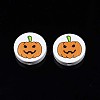 Halloween Printed Natural Wood Beads WOOD-T021-91-2