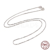 Anti-Tarnish Rhodium Plated 925 Sterling Silver Box Chain Necklace for Women NJEW-M190-02D-P-1