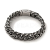 304 Stainless Steel Cuban Link Chain Bracelets for Women Men BJEW-Q341-06A-AS-1