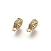 Brass Micro Pave Clear Cubic Zirconia Tube Bails KK-Z126-27G-1