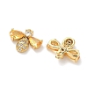 Brass Micro Pave Cubic Zirconia Bee Charms KK-A281-23G-02-2