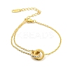 Crystal Rhinestone Interlocking Rings Link Bracelets BJEW-D030-15G-1