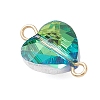Transparent Glass Heart Links Connector Charms PALLOY-JF04196-4