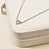 304 Stainless Steel Crystal Cubic Zirconia Triangle Pendant Necklaces for Women NJEW-Z064-02G-2