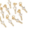 SHEGRACE Brass Micro Pave Cubic Zirconia Pendants XGRQ3D637-513G-1