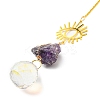 Wire Wrapped Nuggets Natural Amethyst Pendant Decorations LS-HJEW-C008-02C-G-2