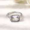304 Stainless Steel Pave Single Cubic Zirconia Finger Rings for Women RJEW-K316-05P-1