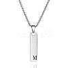 304 Stainless Steel Rectangle with Letter Pendant Box Chain Necklaces FS-WGD7C78-13-1