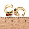 Brass Micro Pave Cubic Zirconia Cuff Earrings LS-EJEW-D328-06G-03-5