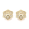Brass Micro Pave Clear Cubic Zirconia Bead Caps KK-Q071-13G-02-1