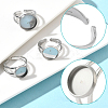 6Pcs 3 Styles 304 Stainless Steel Cuff Ring Settings STAS-BBC0008-14P-3