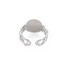 Non-Tarnish 304 Stainless Steel Flat Round with Heart Open Cuff Ring for Women RJEW-S405-230P-2