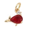 Brass Pave Cubic Zirconia Charms KK-Q096-14A-G-1