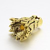 Tibetan Style Alloy Animal 3D Dragon Head Beads PALLOY-A063-04AG-2