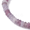 Natural Lilac Jade Rondelle & Pearl Beaded Stretch Bracelets BJEW-JB09918-04-4