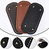 3Pcs 3 Colors Oval PU Leather Knitting Crochet Bags Nail Bottom Shaper Pad DIY-CL0002-16-5