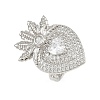 Brass Micro Pave Clear Cubic Zirconia Cuff Rings RJEW-P155-04A-P-4