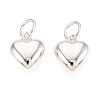 925 Sterling Silver Heart Charms STER-T008-32S-02-3