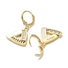 Brass Micro Pave Cubic Zirconia Dangle Leverback Earrings KK-K355-25G-2