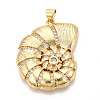 Brass Micro Pave Cubic Zirconia Pendants KK-N268-01G-1