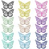 18Pcs 9 Colors Electrophoresis 430 Stainless Steel Pendants STAS-YW0011-16-1