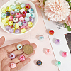 100Pcs UV Plating Rainbow Iridescent Acrylic European Beads MACR-PA0001-27-3