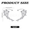 2Pcs 2 Style Crystal Rhinestone Butterfly Climber Wrap Around Earrings EJEW-LP0012-09-2