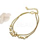 Brass Curb Chain 2-Strand Bracelets for Women WG9F5FA-01-3