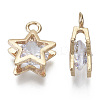 Brass Micro Cubic Zirconia Charms KK-N235-034A-4