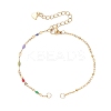 304 Stainless Steel Enamel Dapped Chain and Satellite Chain Bracelet Making AJEW-JB01562-2