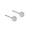 Anti-Tarnish Rhodium Plated 999 Fine Silver Texture Round Stud Earrings for Women EJEW-S215-08P-1