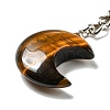 Reiki Natural Tiger Eye Moon Pendant Keychains KEYC-P015-01P-09-2