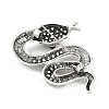 Snake Alloy Rhinestone Brooches for Backpack Clothes JEWB-Z040-01C-AS-2